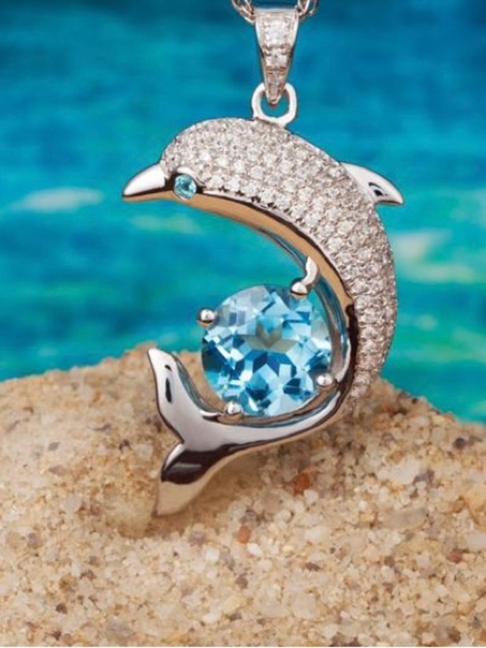Stauer  Dolphin Pendant with “Diamondaura” Accents